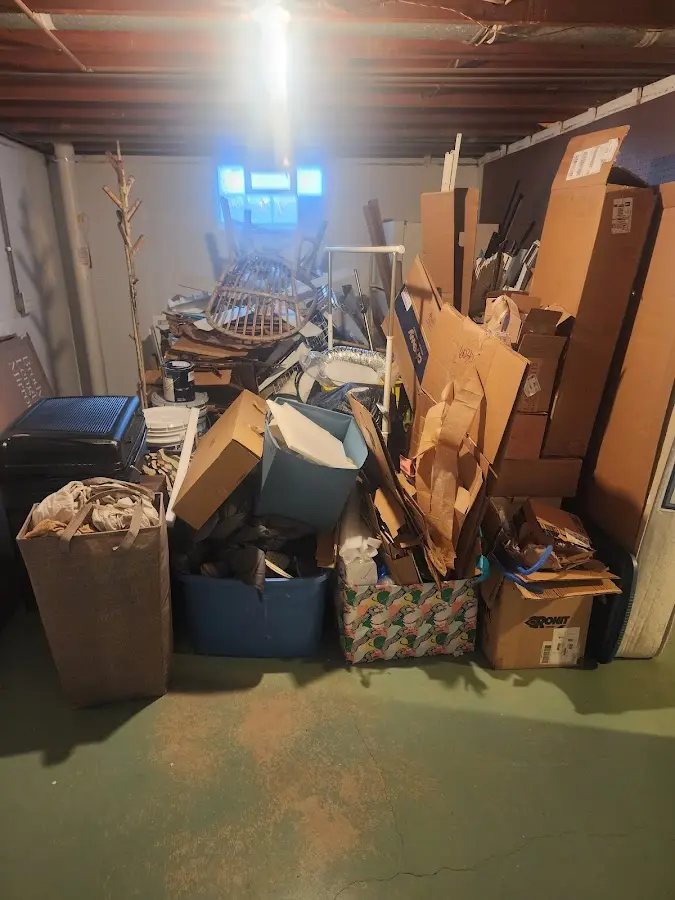 Roll-off dumpster container at job site for 6 Yard Dumpster Rental in James Island